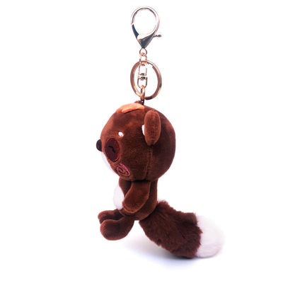 Brinquedos macios feitos sob encomenda Mini Stuffed Animal Keychain do luxuoso da corrente chave do urso alaranjado bonito