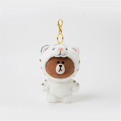 Brinquedos macios feitos sob encomenda Mini Stuffed Animal Keychain do luxuoso da corrente chave do urso alaranjado bonito