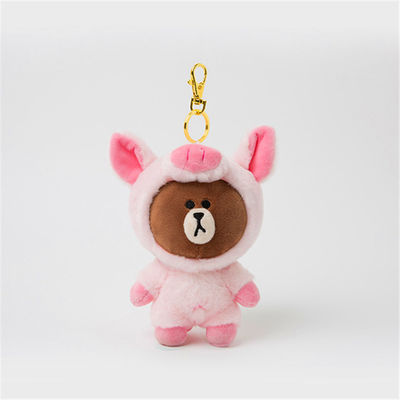 Brinquedos macios feitos sob encomenda Mini Stuffed Animal Keychain do luxuoso da corrente chave do urso alaranjado bonito