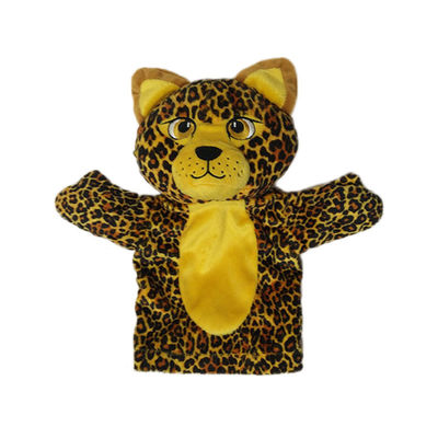 O luxuoso de Tiger Leopard Plush Animal Puppet da novidade brinca fantoches de mão macia