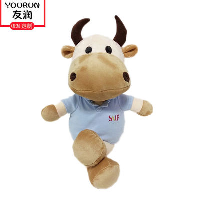 Brinquedos pequenos do luxuoso do bicho de pelúcia da vaca dos desenhos animados da boneca do luxuoso da vaca do zodíaco