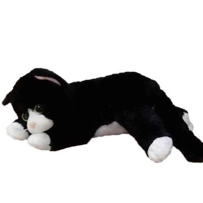 Brinquedos 100% animais do luxuoso Cat Stuffed Animal do poliéster preto e branco de 40CM