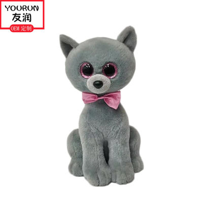 Sensação lisa de Grey Cat Stuffed Animal Plush Toys da simulação de 30CM