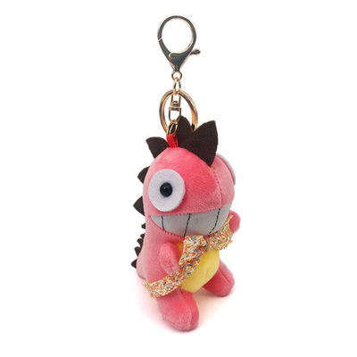 Brinquedos do luxuoso da corrente chave da boneca do luxuoso do dinossauro de Logo Small Red Big Mouth do bordado