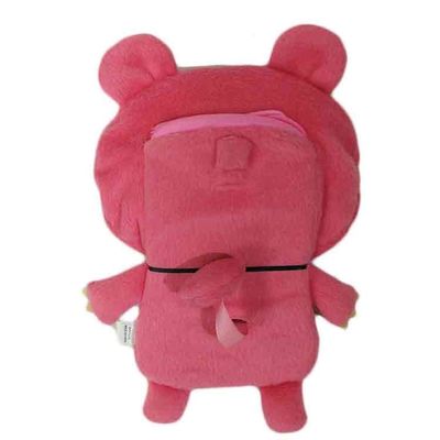 Titular do cartão pequeno vermelho Toy Accessories macio do luxuoso do suporte de vale-oferta do bicho de pelúcia do urso