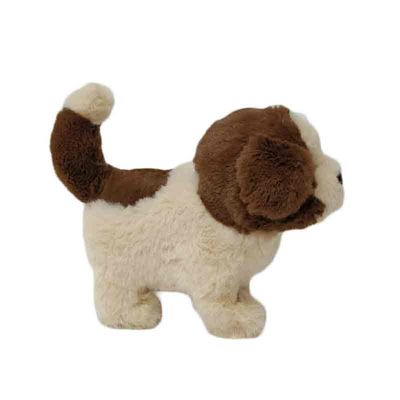 Descascamento de passeio pequeno do brinquedo A do luxuoso do cão da flor do luxuoso macio de 20CM e inclinação do cão elétrico