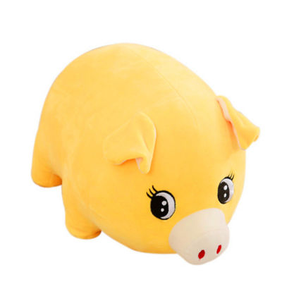 o porco amarelo cor-de-rosa do poliéster de 30cm encheu descanso do sono do animal de estimação dos brinquedos do luxuoso o grande