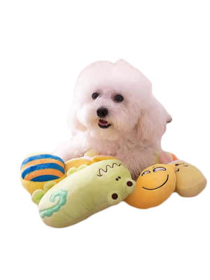 A pizza deu forma ao cão que enchido Toy Vocal Pet Molars Plush brinca o algodão de 100% PP