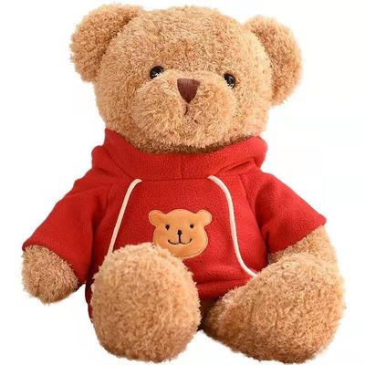 descanso pequeno bonito vermelho do sono de Teddy Bear Plush Toys Girl do Hoodie de 30cm