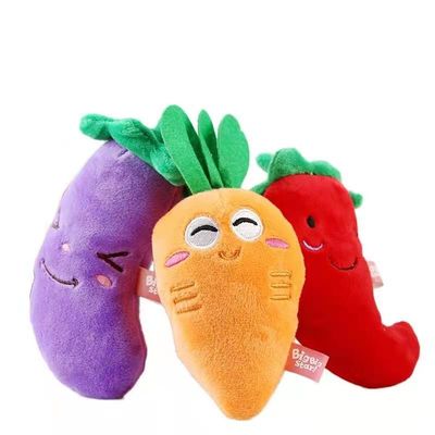 brinquedos do luxuoso de Cat Plush Toys Vocal Dog dos vegetais de fruto da mordida de 15cm anti