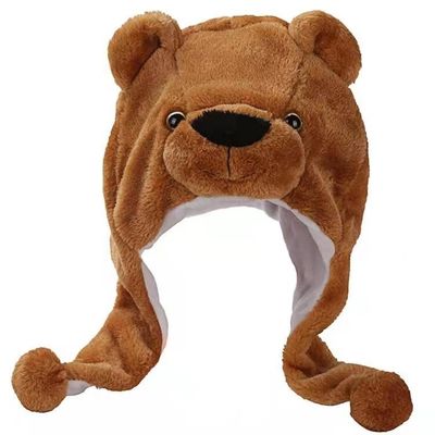Das crianças animais macias do chapéu do desempenho do jardim de infância chapéu do urso do luxuoso da mantilha