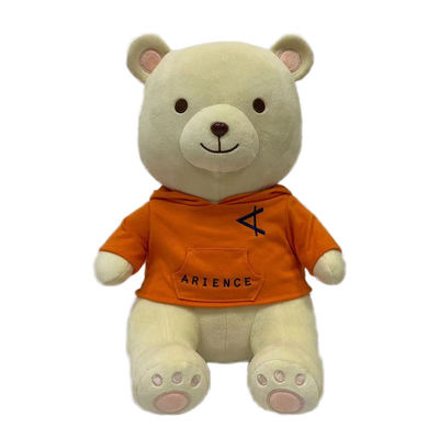 O OEM personalizou a camiseta vestindo e o chapéu da tela macia super de veludo da raposa de prata da boneca do urso do brinquedo do luxuoso do urso de peluche