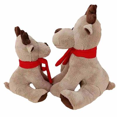 O algodão dos PP encheu o brinquedo vermelho do luxuoso da rena do Natal do lenço de 25cm
