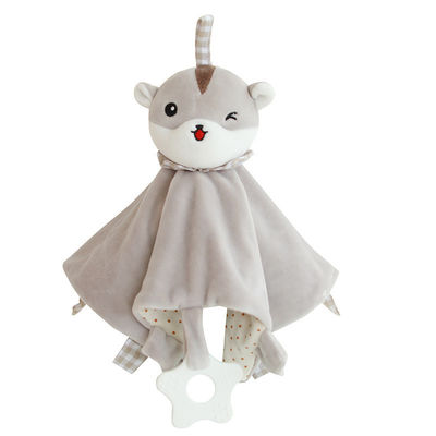 Toalha da saliva do bebê do luxuoso de Toy Non Shedding Animal Shaped do luxuoso da saliva dos desenhos animados do algodão