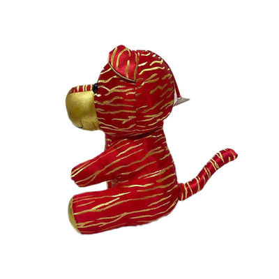 Linha artificial do bordado de Tiger Plush Doll With Golden do estilo chinês