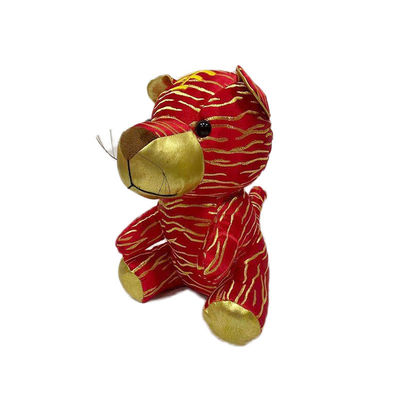 Linha artificial do bordado de Tiger Plush Doll With Golden do estilo chinês
