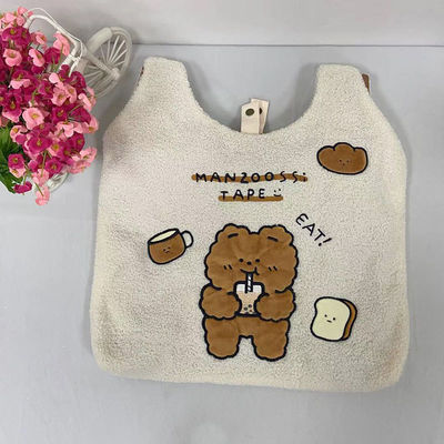 Urso macio Tote Bag do luxuoso do OEM 66x43cm para estudantes