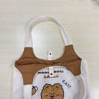 Urso macio Tote Bag do luxuoso do OEM 66x43cm para estudantes