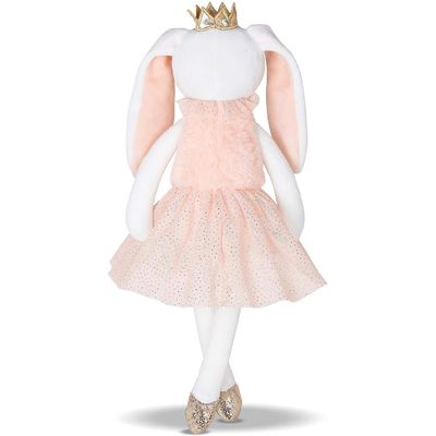 Luxuoso cor-de-rosa Toy In Short Skirt do coelho das orelhas longas brilhantes da coroa