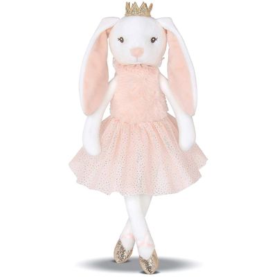 Luxuoso cor-de-rosa Toy In Short Skirt do coelho das orelhas longas brilhantes da coroa