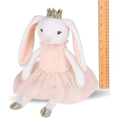Luxuoso cor-de-rosa Toy In Short Skirt do coelho das orelhas longas brilhantes da coroa