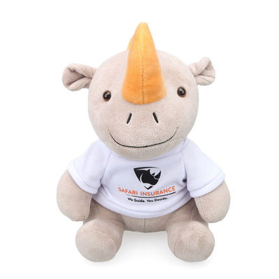 luxuoso vivo Toy For Baby do rinoceronte do enchimento do algodão do polipropileno de 25cm