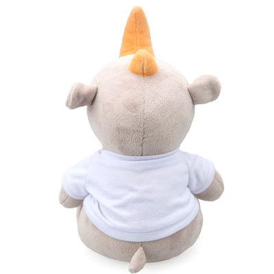luxuoso vivo Toy For Baby do rinoceronte do enchimento do algodão do polipropileno de 25cm