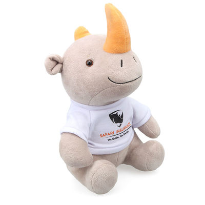 luxuoso vivo Toy For Baby do rinoceronte do enchimento do algodão do polipropileno de 25cm