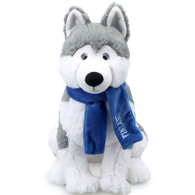 Simulação curto Husky Stuffed Toy With Scarf ISO9001 do luxuoso