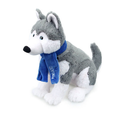 Simulação curto Husky Stuffed Toy With Scarf ISO9001 do luxuoso