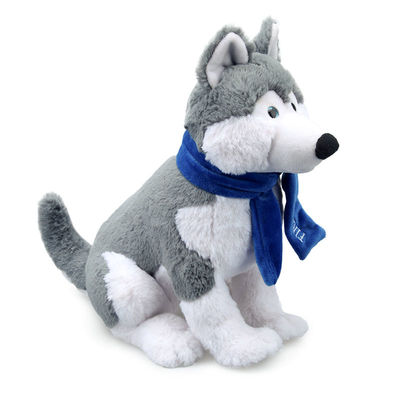Simulação curto Husky Stuffed Toy With Scarf ISO9001 do luxuoso