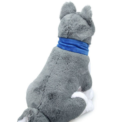 Simulação curto Husky Stuffed Toy With Scarf ISO9001 do luxuoso