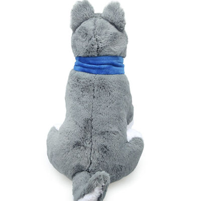 Simulação curto Husky Stuffed Toy With Scarf ISO9001 do luxuoso