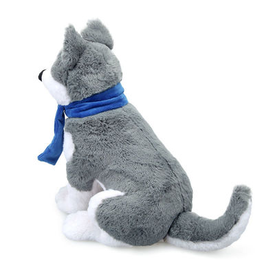 Simulação curto Husky Stuffed Toy With Scarf ISO9001 do luxuoso