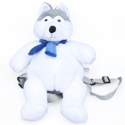 desenhos animados seguros Husky Plush Backpack da cor lavável de 35cm