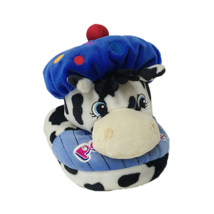 Vaca de leiteria azul Flip Flop Plush Stuffed Animal macio que modela a decoração da casa do luxuoso