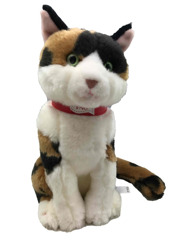 O luxuoso animal de Grey And White Cat Stuffed brinca o presente macio do dia de Valentim da tela