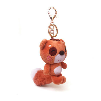 Brinquedos macios feitos sob encomenda Mini Stuffed Animal Keychain do luxuoso da corrente chave do urso alaranjado bonito