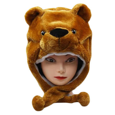 Das crianças animais macias do chapéu do desempenho do jardim de infância chapéu do urso do luxuoso da mantilha