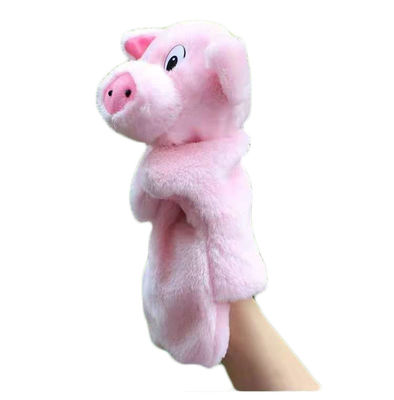 o luxuoso cor-de-rosa do fantoche do porco de 25cm*15cm brinca suportes da história para a criança do pai da família